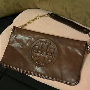 Tory Burch Chocolate Leather Shoulder Bag
